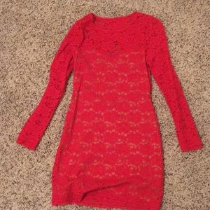 EXPRESS Lace Red Dress